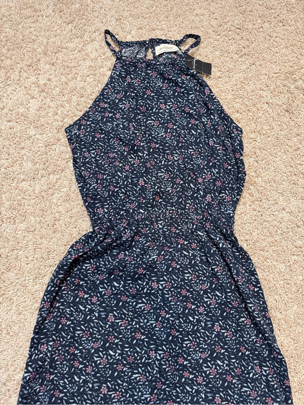 NWT Abercrombie & Fitch navy blue floral maxi dress Girls Xlarge - Picture 6 of 13